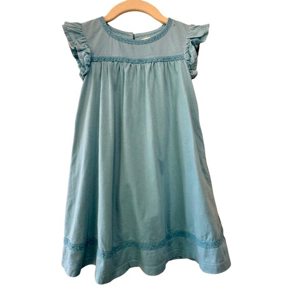 Mini Boden Other - MINI BODEN A Line Flutter Sleeve Dress 3-4 Delphinium Retro Blue Jersey Toddler